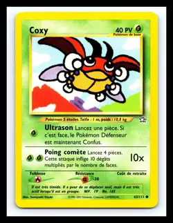 💥 Coxy # 63/111 Rare Neo Genesis 2000 WOTC Pokemon Vintage Card Non Holo - Image 1