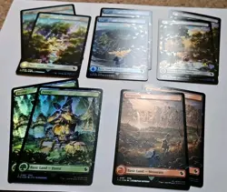 MTG 10 Chocobo Track Textured FOIL Lands 2x Island Swamp Mountain Plains Forest - Image 1
