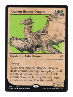 MTG Battle for Baldur's Gate #406 Ancient Bronze Dragon Showcase Foil Rare NM - Image 1