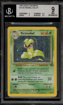 Pokemon Victreebel Jungle Unlimited Holo Rare #14 BGS 9 Mint - Image 1