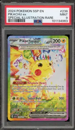 Pokemon Pikachu ex Surging Sparks Special Illustration Rare #238 PSA 9 Mint - Image 1