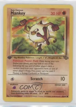 Mankey 1st Ed. Pokemon Jungle #55 1999 - Image 1