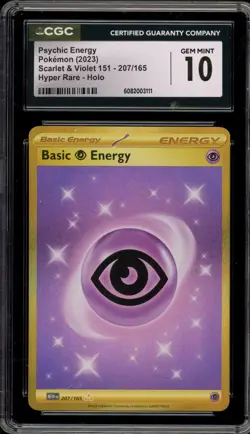 Pokemon Basic Energy Psychic Energy 151 MEW EN Hyper Rare #207 CGC 10 Gem Mint - Image 1