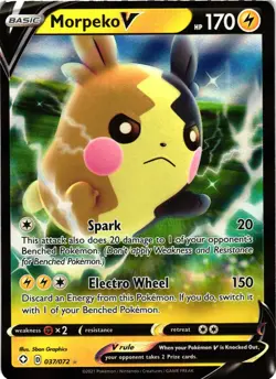 Pokemon TCG Morpeko V 037/072 Shining Fates Ultra Rare Holo NM - Image 1