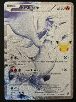 Reshiram 113/114 Celebrations Classic Collection Stamped Holo Pokemon 2021 - Image 1