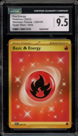 Pokemon Basic Fire Energy Obsidian Flames Hyper Rare #230 CGC 9.5 - Image 1