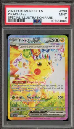 Pokemon Pikachu ex Surging Sparks Special Illustration Rare #238 PSA 9 Mint - Image 1