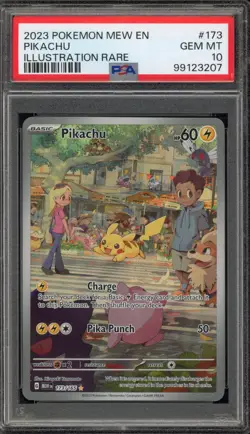 Pokemon Pikachu 151 MEW EN Illustration Rare #173 PSA 10 Gem Mint - Image 1