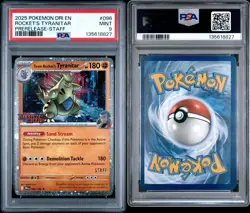 2025 POKEMON DRI EN-DESTINED RIVALS #096 TEAM ROCKET'S TYRANITAR PSA 9 - Image 3