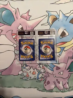 PSA 7 NEAR MINT Pokemon TCG 1999 Base Set Growlithe and Arcanine Slab WOTC - Image 2