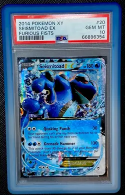 PSA 10 Gem Mint Seismitoad EX 20 XY Furious Fists 2014 Pokemon Low Pop - Image 1