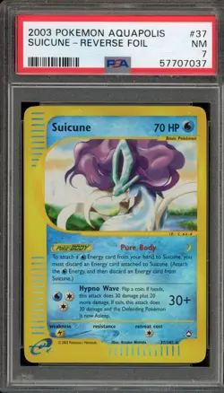 Pokemon Suicune Aquapolis Reverse Holo Rare #37 PSA 7 - Image 1
