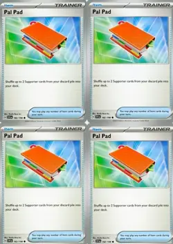 4x Pokemon TCG Pal Pad 182/198 Sv01: Scarlet & Violet Base Set Playset - Image 1