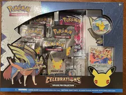 Pokemon TCG Celebrations 25th Anniversary Zacian Deluxe Pin Collection Box - Image 1