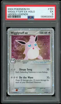 Pokemon TCG Wigglytuff EX Holo Ultra Rare Hidden Legends #101 PSA 5 EX 2004 - Image 1