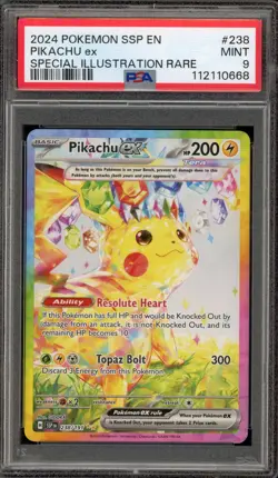 Pokemon Pikachu ex Surging Sparks Special Illustration Rare #238 PSA 9 Mint - Image 1