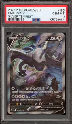 Pokemon Lugia V Silver Tempest Full Alt Art #186 PSA 10 Gem Mint - Image 1