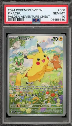 Pokemon Pikachu Paldea Adventure Chest Promo SVPEN 088 PSA 10 Gem Mint - Image 1