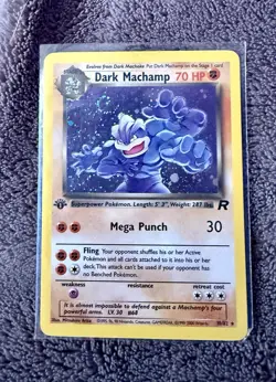Pokemon Dark Machamp Holo Rare 1st Edition Near Mint Condition With swirl - Image 1