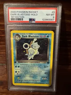2000 POKEMON ROCKET 1ST EDITION #3 DARK BLASTOISE-HOLO PSA 8 - Image 1