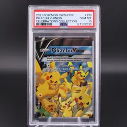 PSA 10 2021 Pokemon SWSH Black Star Promo Pikachu V-Union Celebrations GEM MINT - Image 1
