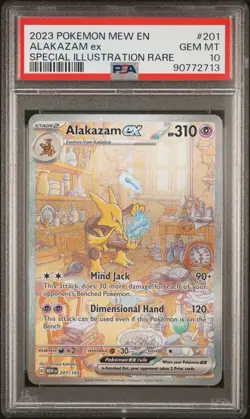 2023 POKEMON MEW EN-151 SPECIAL ILLUSTRATION RARE #201 ALAKAZAM EX PSA 10 - Image 1
