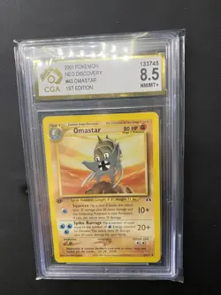 Pokemon TCG - Omastar - 43/75 - Neo Discovery 1st Edition CGA 8.5 - Image 1
