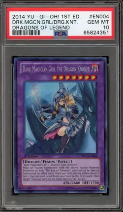 Yu-Gi-Oh! Dark Magician Girl The Dragon Knight 1st Edition DRLG-EN004 PSA 10 - Image 1