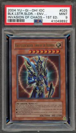 Yu-Gi-Oh! Black Luster Soldier Envoy of the Beginning 1st Edition IOC-025 PSA 9 - Image 1