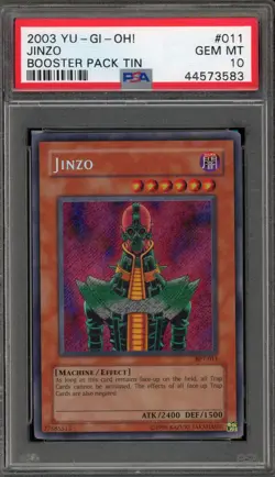 Yu-Gi-Oh! Jinzo Booster Pk. Tin Secret Rare Promo BPT-011 PSA 10 Gem Mint - Image 1