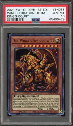 Yu-Gi-Oh! The Winged Dragon of Ra Kings Court 1st Edition KICO-EN065 PSA 10 - Image 1