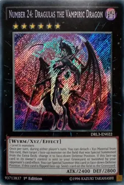 DRL3-EN022 NUMBER 24: DRAGULAS THE VAMPIRIC DRAGON SECRET RARE 1ST ED YuGiOh - Image 1
