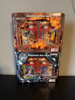 One Piece TCG Illustration Box Vol 5 and Vol 6 Lot - New Sealed - 6 of Each Box - Image 1
