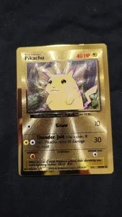 Pokemon TCG Celebrations Pikachu Gold Metal Card 58/102 25th Anniversary - Image 1