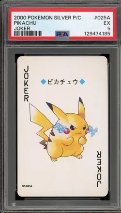 Pokemon Silver Playing Cards Pikachu Joker #025A PSA 5 - Image 1