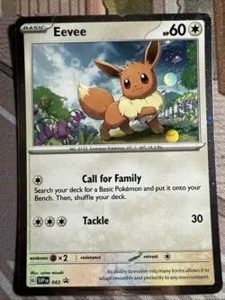 Pokemon TCG Eevee SVP043 Black Star Promo Holo Card Scarlet & Violet Cosmos - Image 1