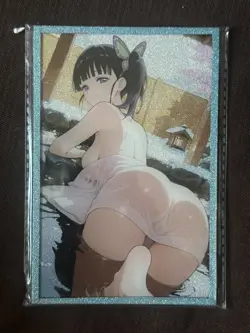 Kanao Tsuyuri Waifu Trading Card A6 Oversized Blue Glitter Frame Demon Slayer - Image 1