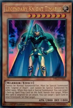 DRL3-EN041 LEGENDARY KNIGHT TIMAEUS ULTRA RARE 1ST EDITION YuGiOh CARD - Image 1