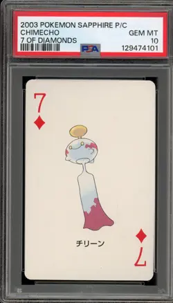 Pokemon Stadium Blue Playing Cards Chimecho 7 of Diamonds PSA 10 Gem Mint - Image 1