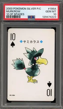 Pokemon Silver Playing Cards Murkrow 10 of Spades #198A PSA 10 Gem Mint - Image 1