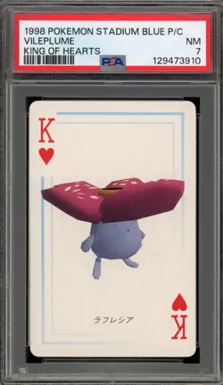 Pokemon Stadium Blue Playing Cards Vileplume King of Hearts PSA 7 - Image 1