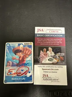 Autographed Erica Schroeder Luffy One Piece Card Signed P-055 JSA - Image 1