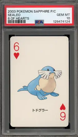Pokemon Sapphire Playing Cards Sealeo 6 of Hearts PSA 10 Gem Mint - Image 1