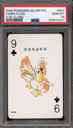 Pokemon Silver Playing Cards Farfetch'd 9 of Clubs #083 PSA 10 Gem Mint - Image 1