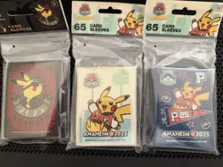 Pokemon World Championships 2025 Anaheim Card Sleeves Exclusive Arcanine Pikachu - Image 1
