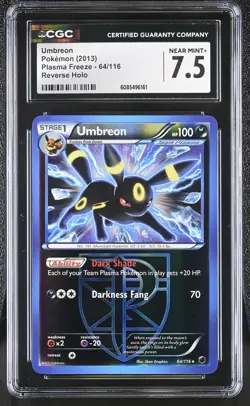 CGC 7.5 Umbreon 2013 Plasma Freeze 64/116 Reverse Holo Pokemon Card - Image 1