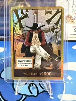 One Piece Card Gold Frame Dracule Mihawk DON!! Card OP14 THE AZURE SEA'S SEVEN - Image 1