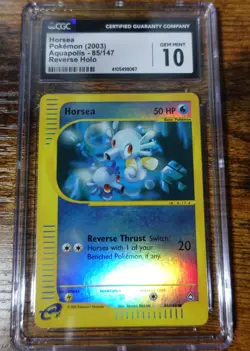 Horsea 85/147 Aquapolis Reverse Holo CGC 10 Gem Mint Pokemon Card % - Image 1