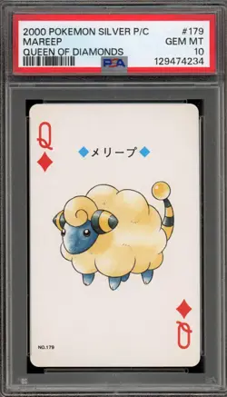 Pokemon Silver Playing Cards Mareep Queen of Diamonds #179 PSA 10 Gem Mint - Image 1