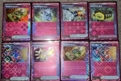 Pokemon TCG CCG Prismatic Evolutions Lot Of 8 Pink Item Tool Cards - Image 1